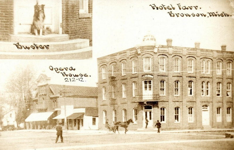 Bronson Opera House - Old Postcard (newer photo)